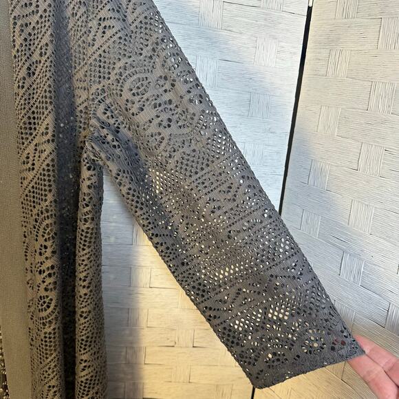 R&M Richard women’s lace cardigan gray Tass cover-up Whimsigoth romantic fairy  - Picture 3 of 8